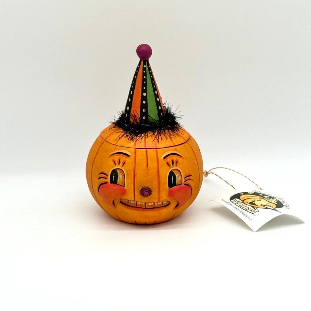 Bethany Lowe Johanna Parker Jackie Yell-O-Ween Pumpkin Jar Halloween NEW